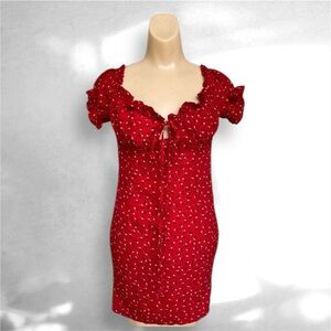 🌹 Princess Polly Red Floral Mini Dress